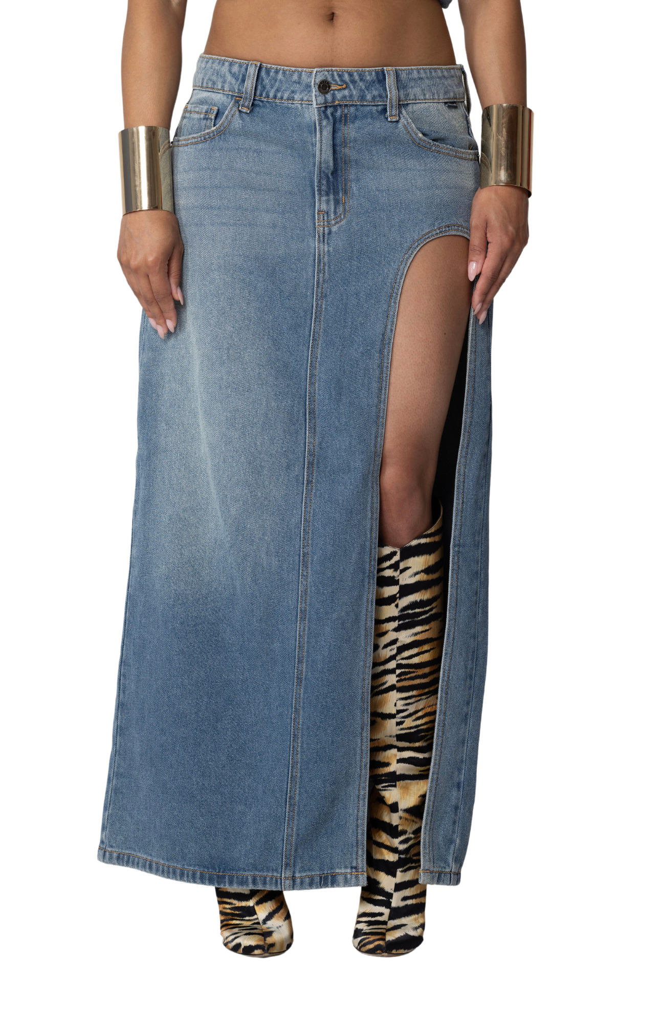 River Denim Maxi Skirt